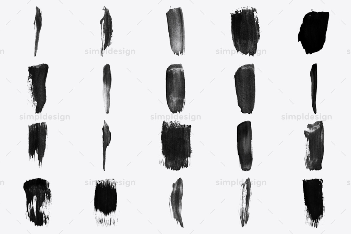 98 Stamp Paint Dab Photoshop Brushes, a Brush Add-On by SimplDesign (Photo 5 of 6)