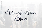 Manhattan Blue Script Font, a Script Font by SiDesign (Thumbnail 1 of 12)