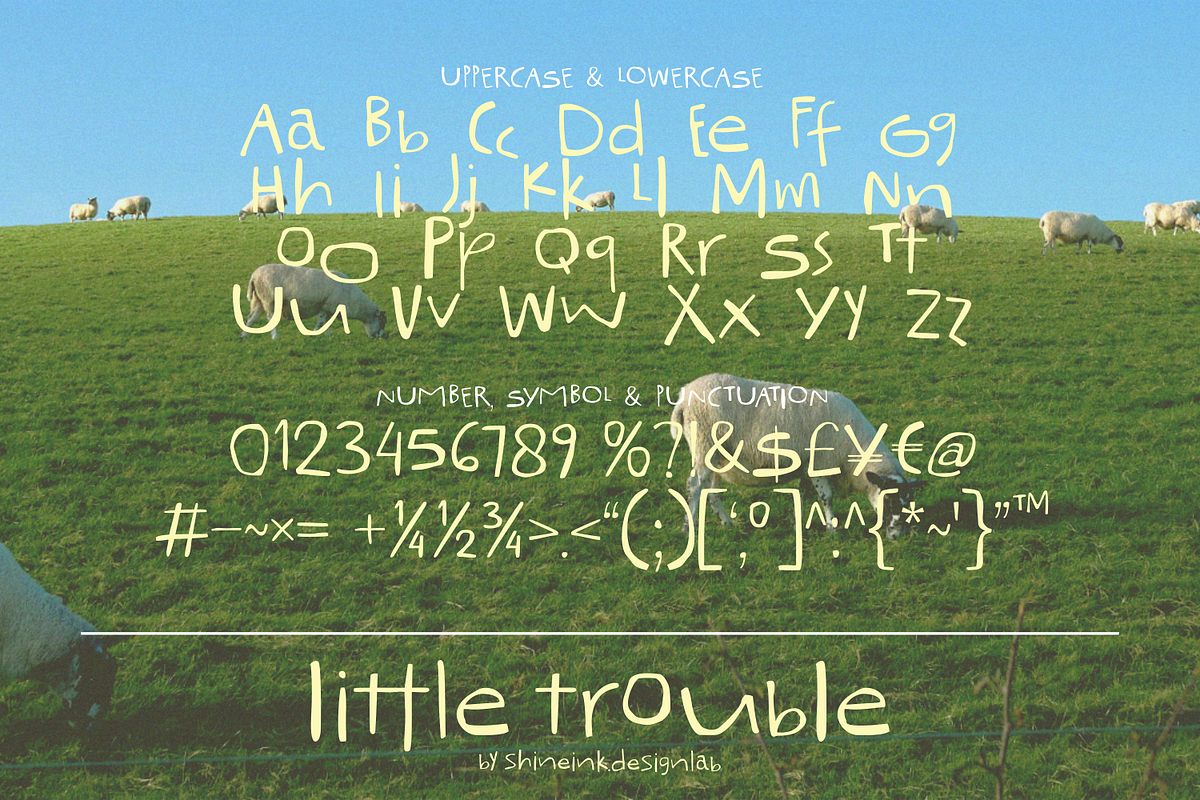 Little Trouble – Quirky Font, a Handwritten Font by shineink.designlab (Photo 11 of 12)