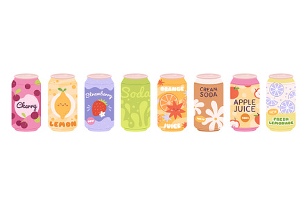 Aluminium cans refreshing drinks, a Background Graphic by LadadikArt