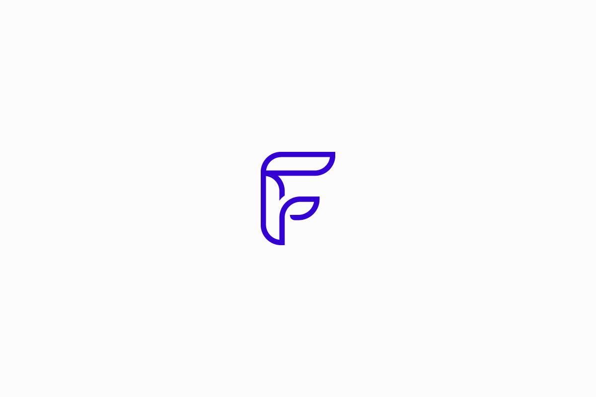 F Letter Logo with Leaf Minimal Design preview 2