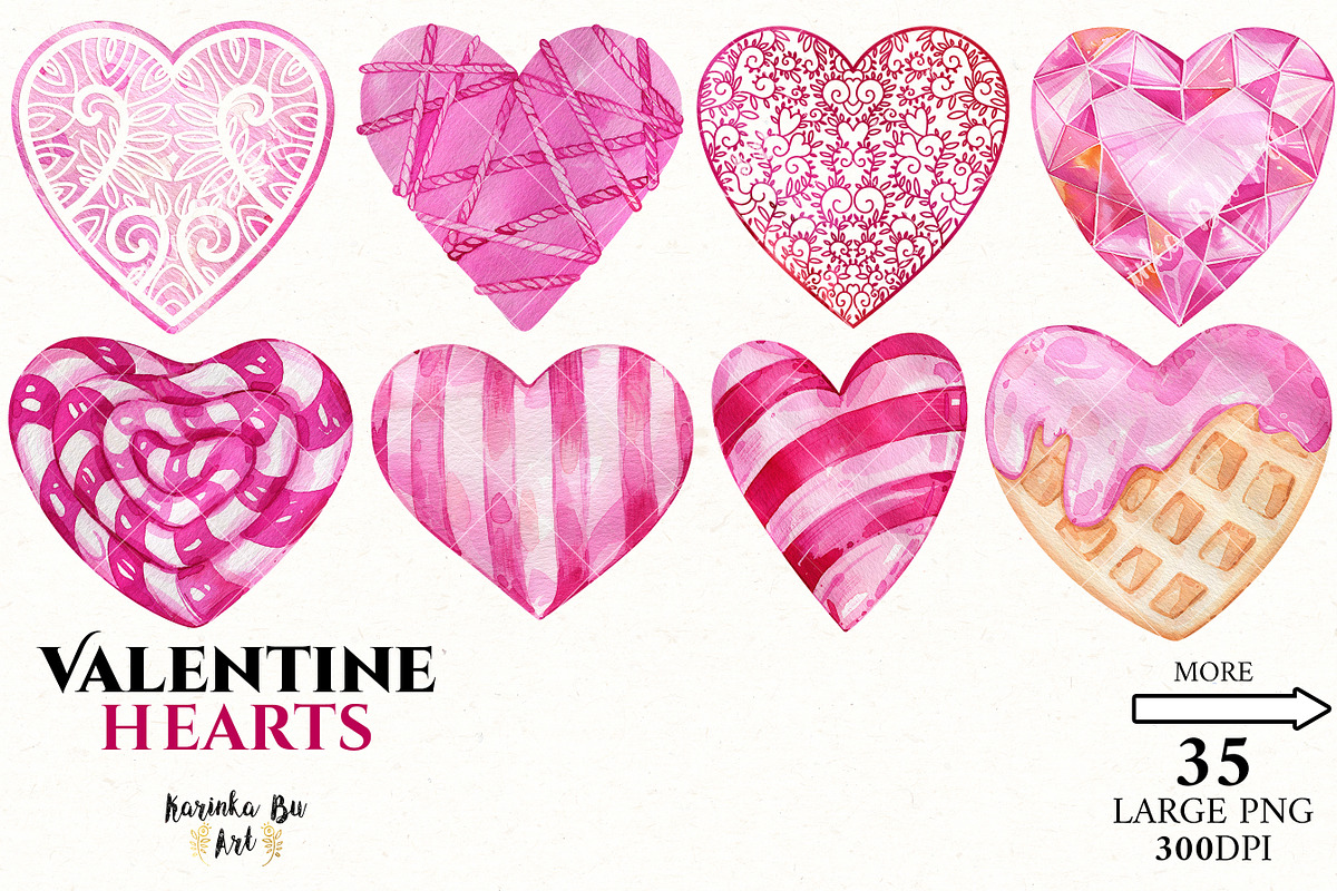 Pink Valentine Hearts Set 35 png, an Object Graphic by KarinkaBU (Photo 5 of 7)