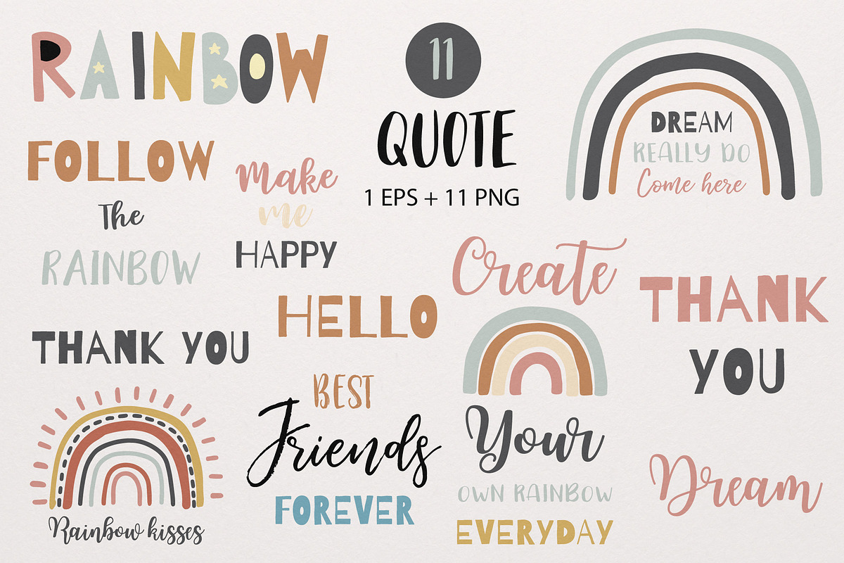 Rainbow poster pattern bundle, a Pattern Graphic by Piixypeach (Photo 8 of 8)