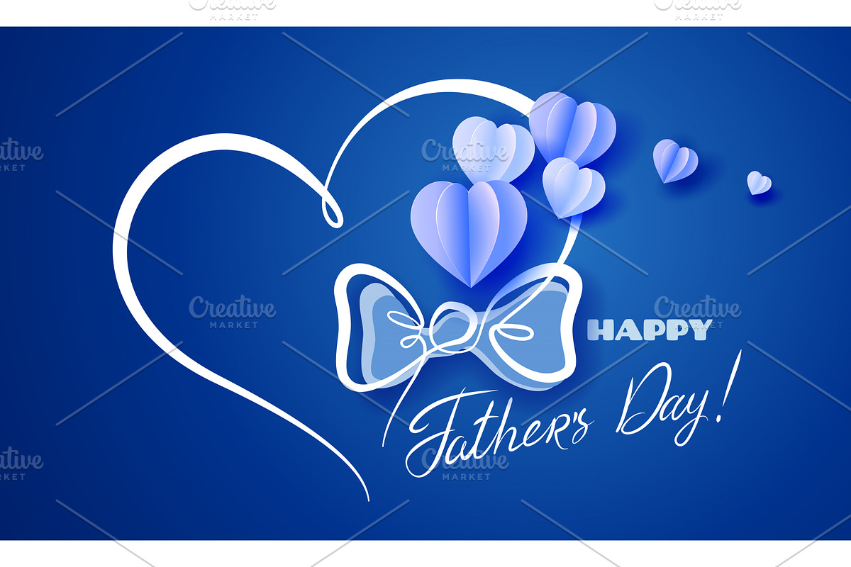 Bow Tie in heart Happy Fathers Day, a Person Illustration by Valenty