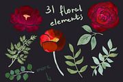 Dark theme Monotype Flowers, a Decorative Illustration by AlenaO (Thumbnail 2 of 11)
