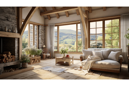 country farm house interior ai, an Animal Photo by pikepicture