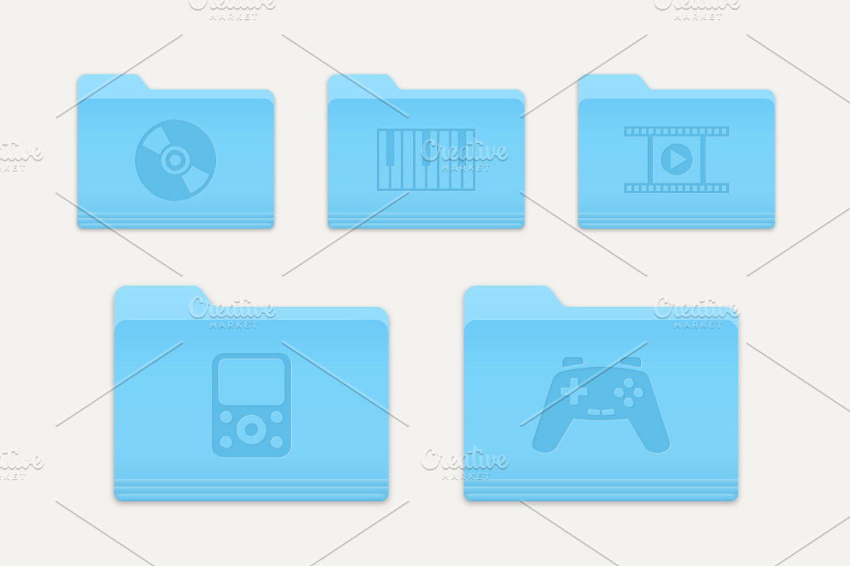 Multimedia Folder Icons Set 1, an Icon by Alex Serada