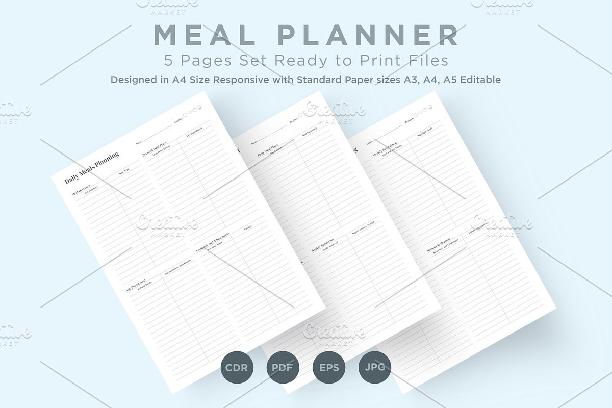 Meal Planning Pages Set V-19, a Stationery Template by shahsoft (Photo 1 of 3)