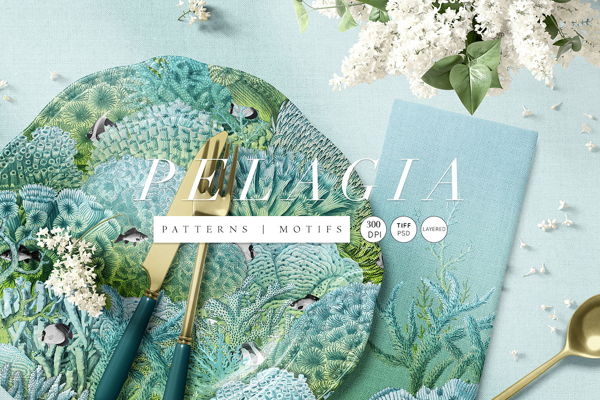 Pelagia, Luxury Coral reef Prints++, a Pattern Graphic by Pink Linen (Photo 8 of 15)