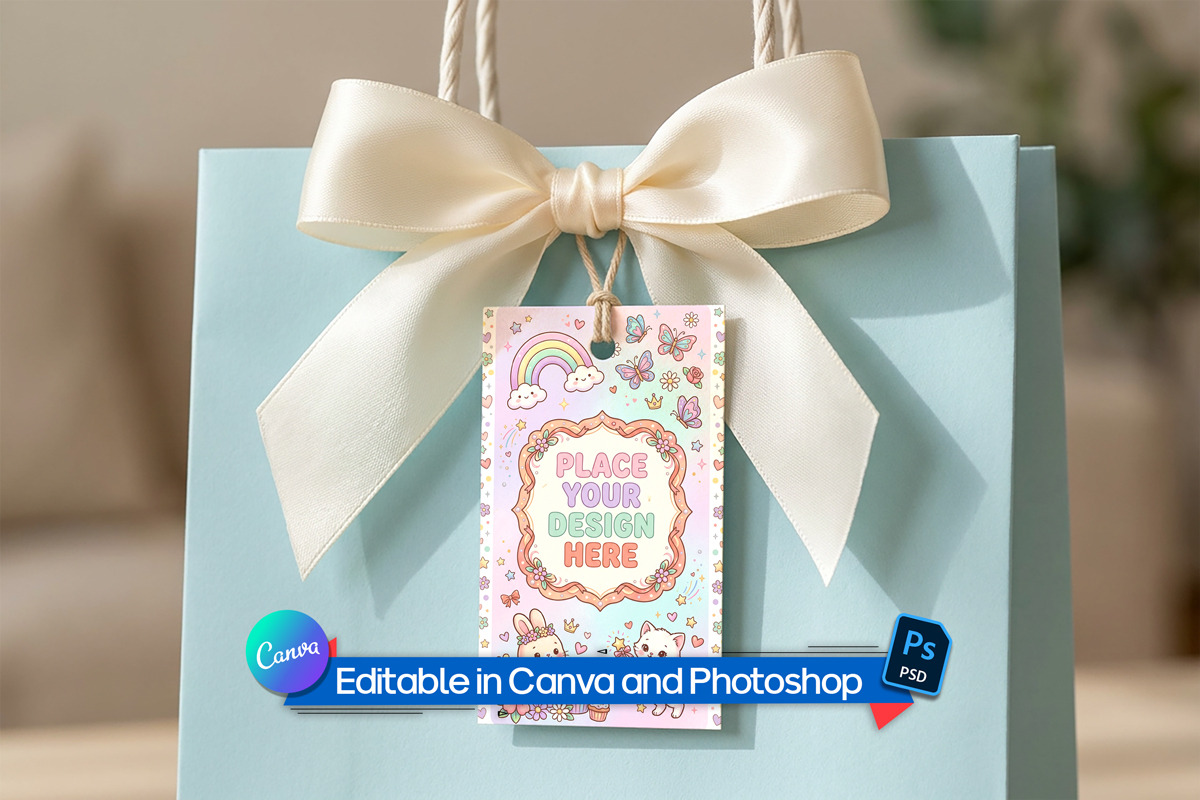rectangular favor tag mockup, an Advertising Mockup by Rami's Mockups (Photo 2 of 3)