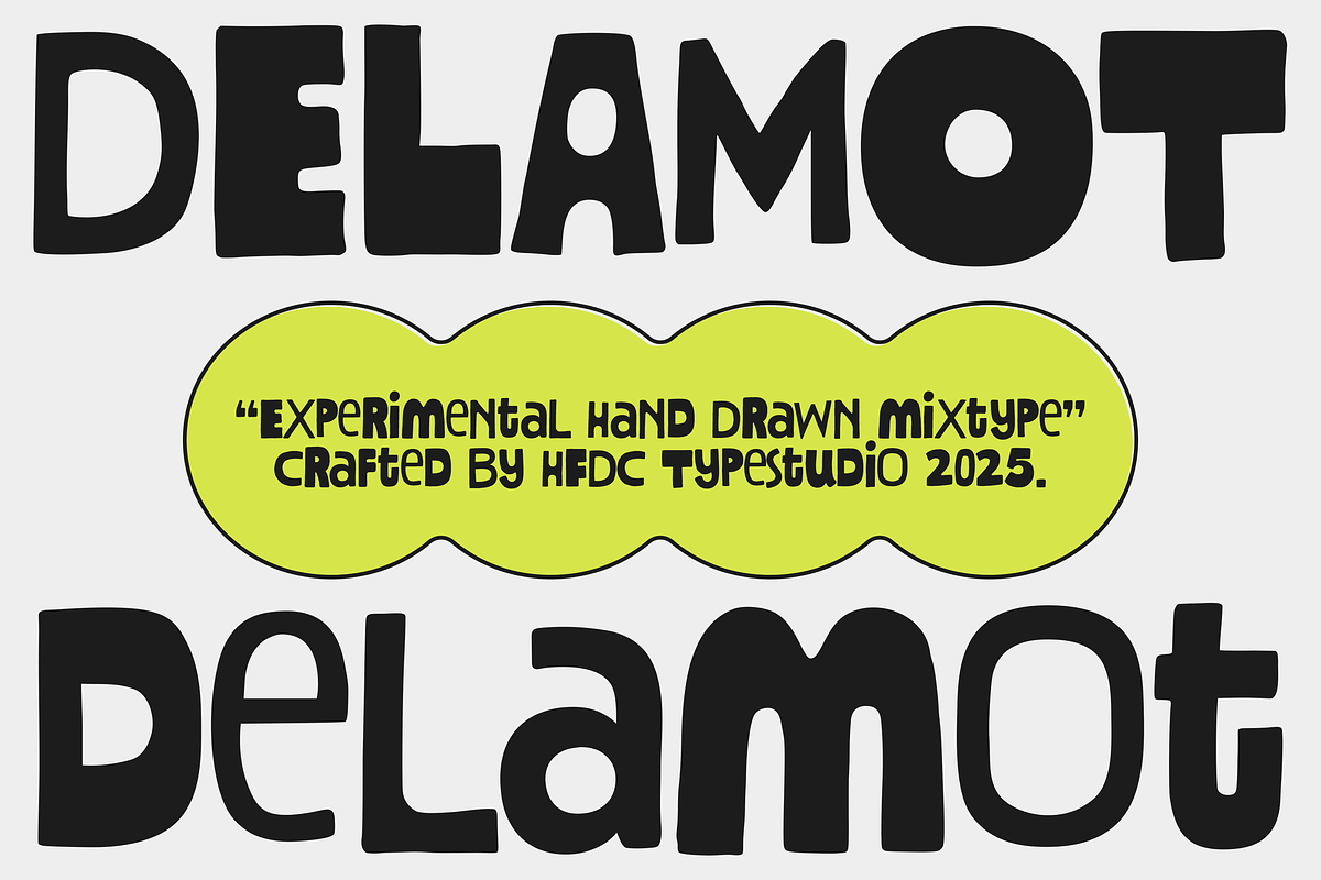 Delamot Experimental Hand Drawn, a Handwritten Font by 24Design Studios (Photo 1 of 6)