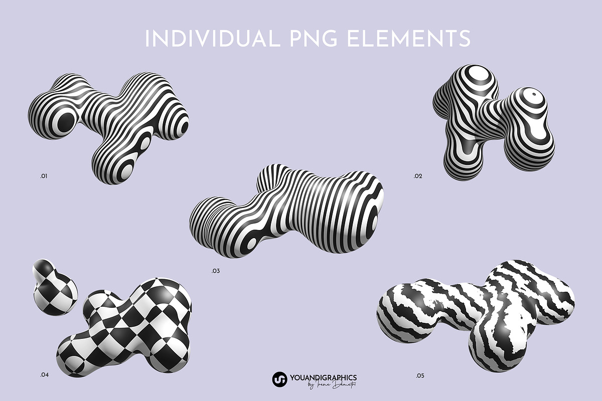 Puffy Abstract 3D Graphics Shapes, an Object Graphic by Youandigraphics (Photo 9 of 15)