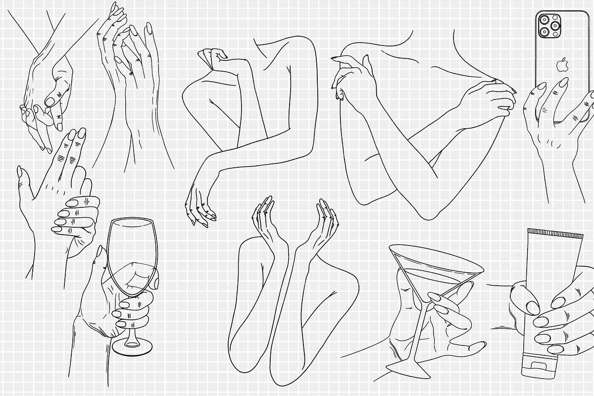 Procreate Hands Stamps Brushes, a Brush Add-On by Revabrush (Photo 4 of 8)