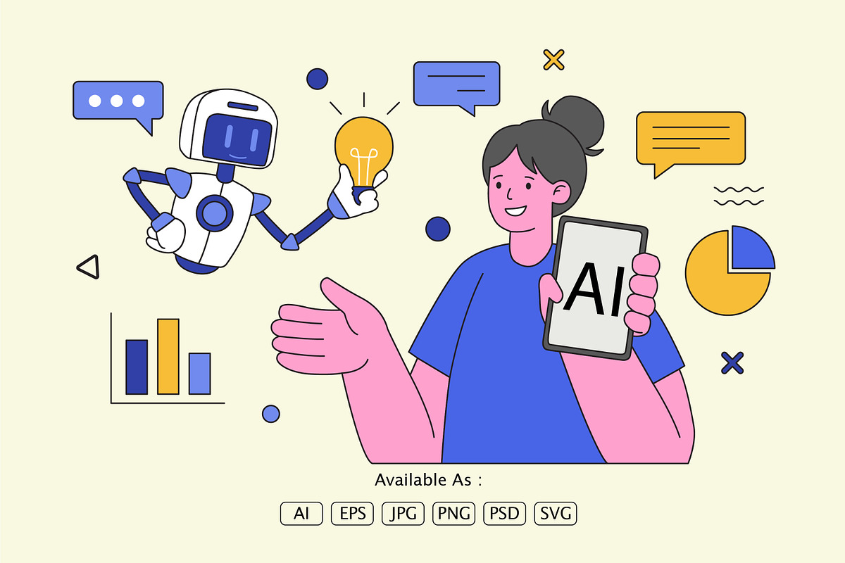AI Assistant Helping Human, a Texture Graphic by Partikusi Design (Photo 2 of 3)