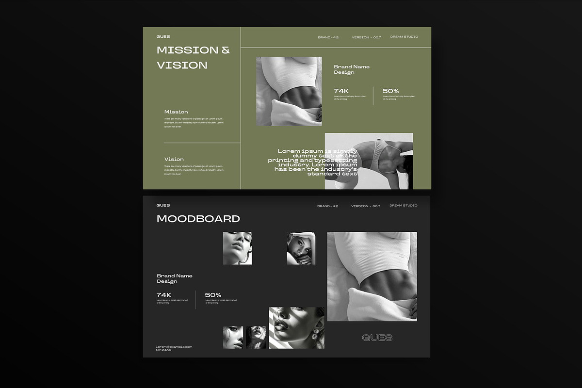 GUES Brand Guidelines Presentation T, a Presentation Template by Slide-Agency (Photo 5 of 15)