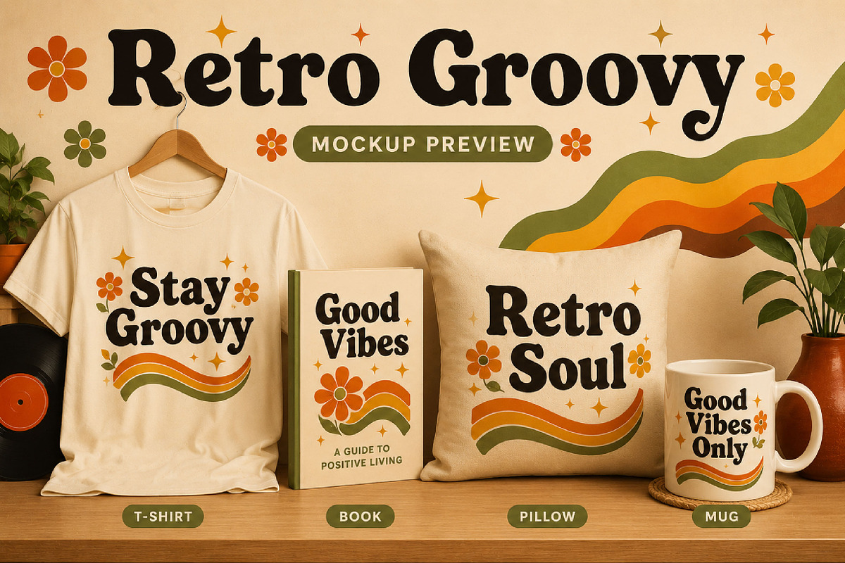 Retro Groovy, a Script Font by Wow Magic (Photo 4 of 5)