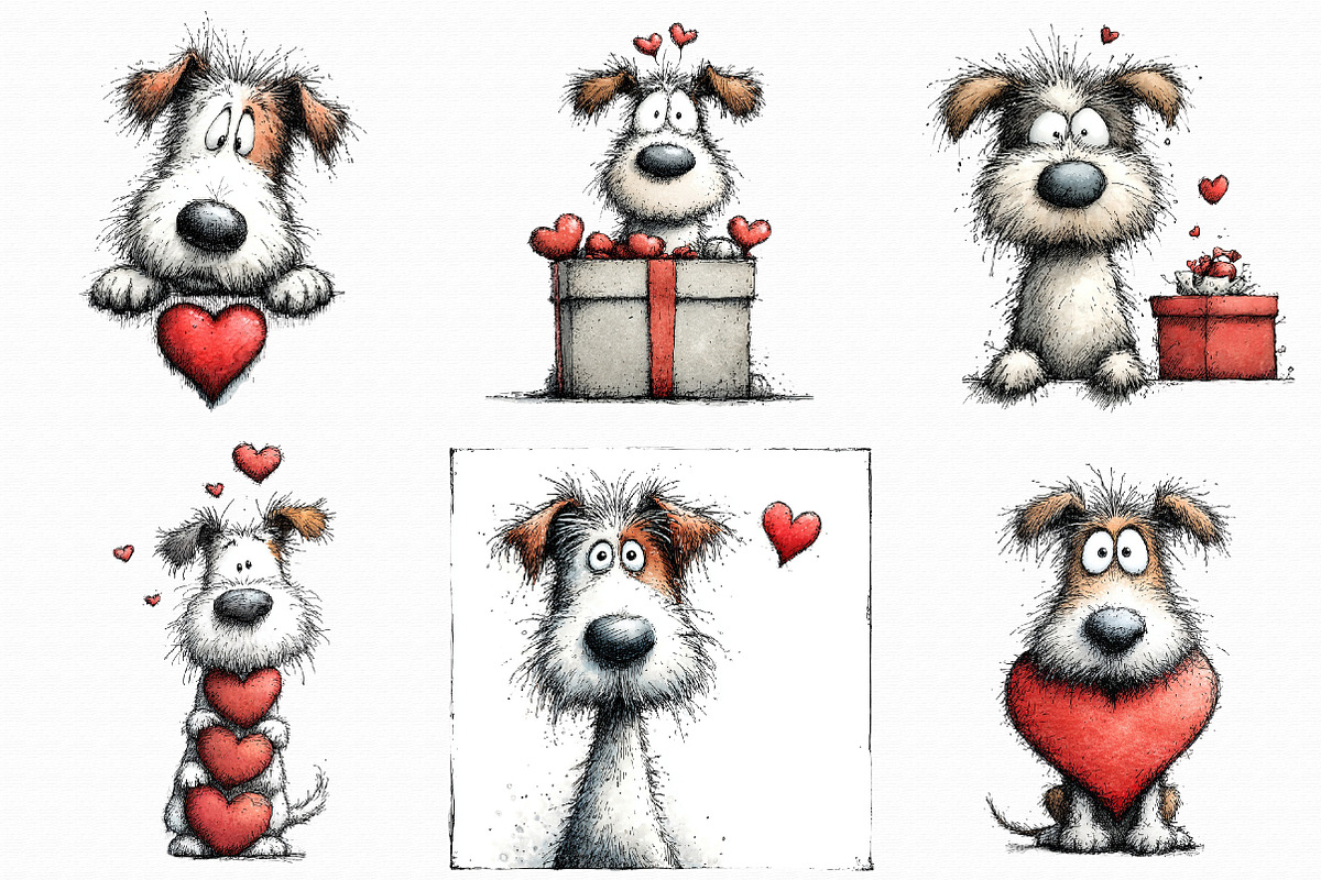 Funny Valentine Peeking Dog Clipart, an Illustration by Libby Wishes (Photo 5 of 8)