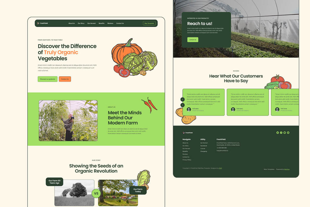 FreshField // Food Business Template, a Landing Page Template by EGO Creative Innovations (Photo 3 of 6)