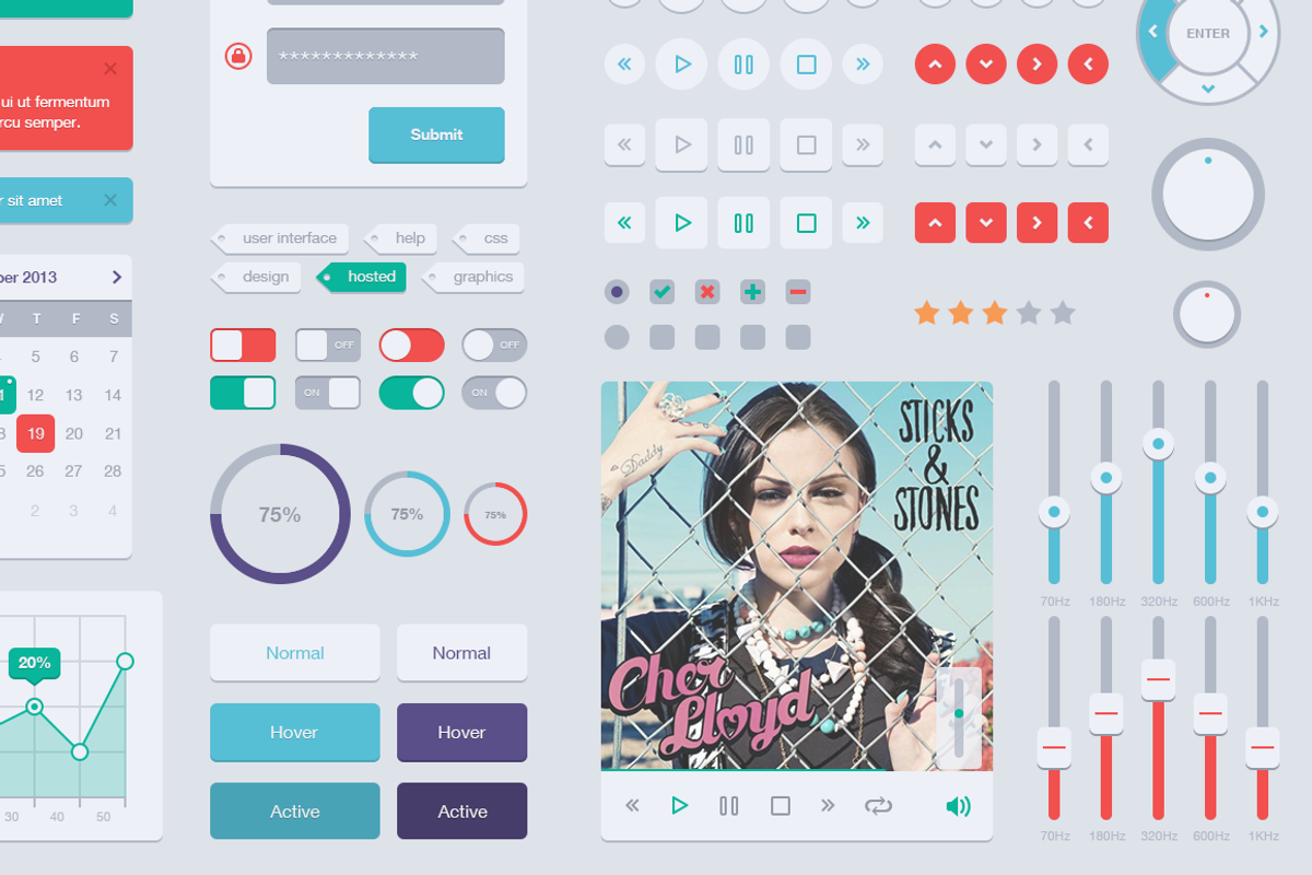Flat UI Web Kit v2, an UI Kit Template by ChrisFarina (Photo 1 of 5)