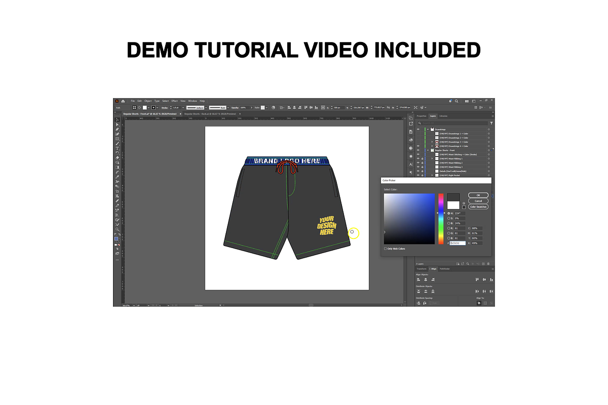 Basic Shorts Vector Flat Mockup, a Bottom Mockup by Infinity Mockups (Photo 8 of 9)