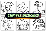 Bold Easy Cute Bird Coloring Pages, an Animal Illustration by Craftsbeefy (Thumbnail 3 of 4)