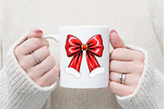 Christmas Coquette bow Png, an Illustration by Watercolor design (Thumbnail 3 of 6)