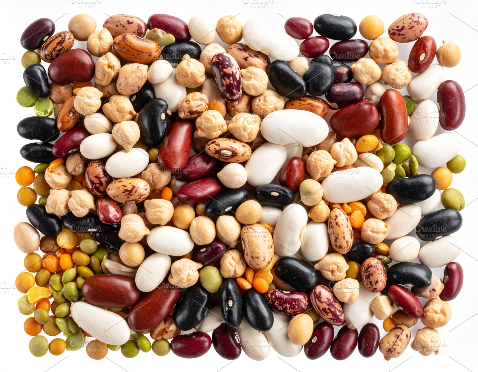 mixed legumes top flat view AI generated, a Photo by WorldPhotos