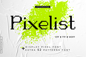 PIXELIST | Pixel taste display font, a Serif Font by Fontstein