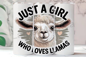 Just A Girl Llama 20oz Tumbler, an Arts & Entertainment Photo by LamanAzalea