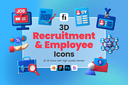 3D Staffing and Employment Icon Set, a Characters & Person 3D Model by Flat Icons (Thumbnail 1 of 8)