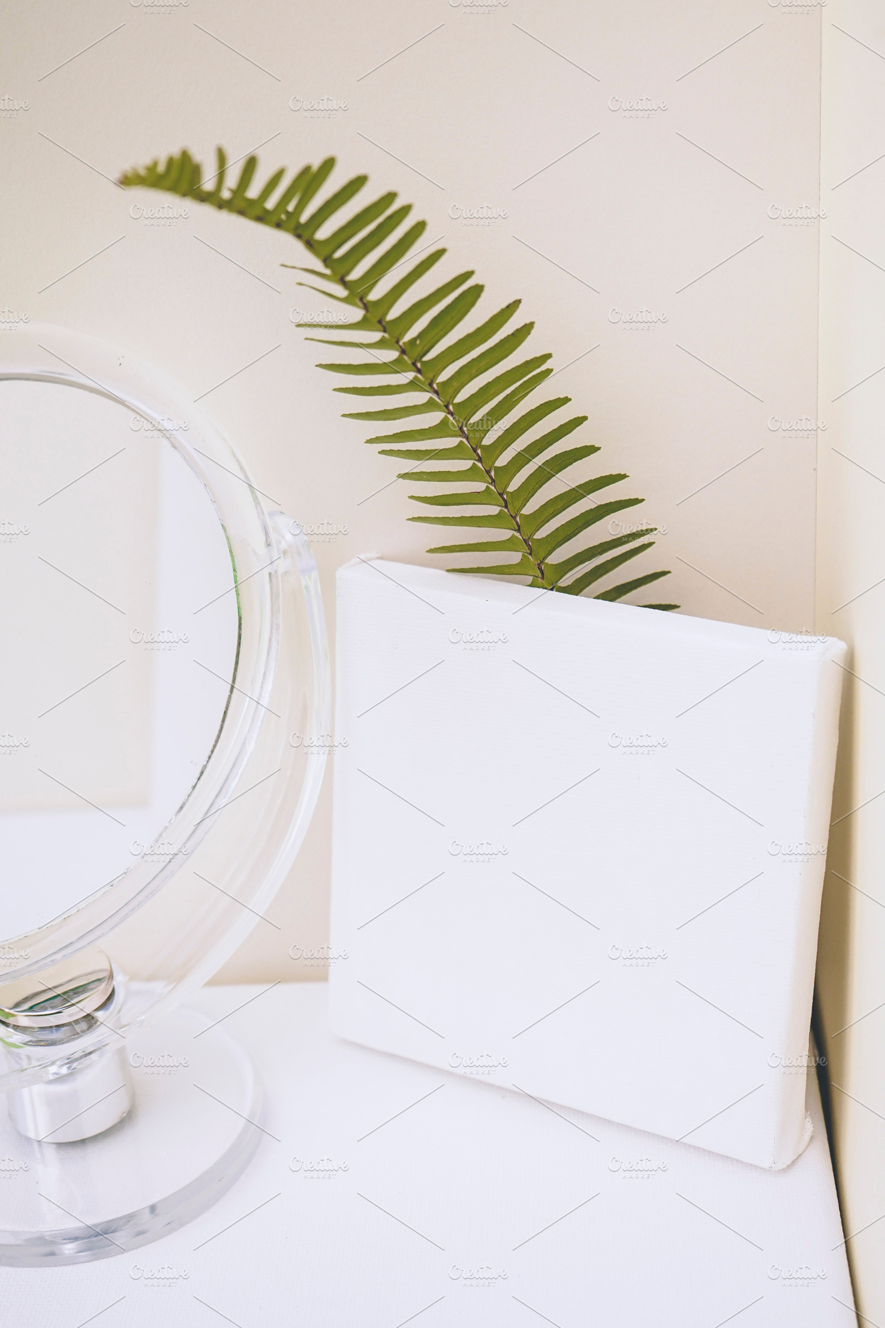 Clean and natural mockup in green and neutral tones, a Photo by NanihtaCreative