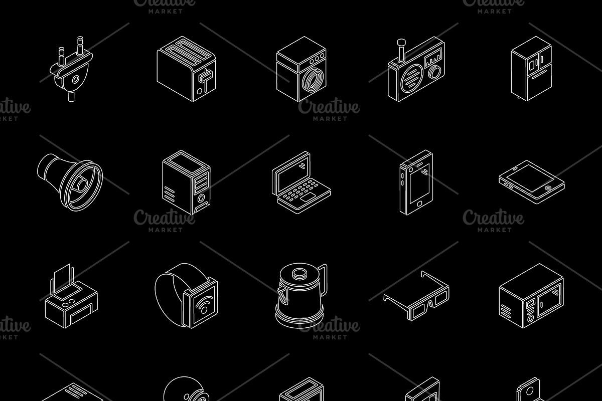 Multimedia and Appliances Icons, an Icon by Brickclay (Photo 11 of 15)