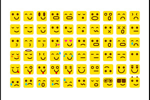 Vector Yellow Set Smile Icons Emoji