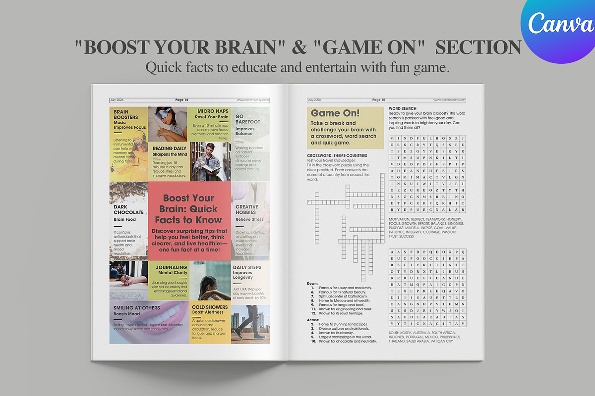 Monthly Newsletter Template Canva, a Magazine Template by Oshin Design (Photo 4 of 8)