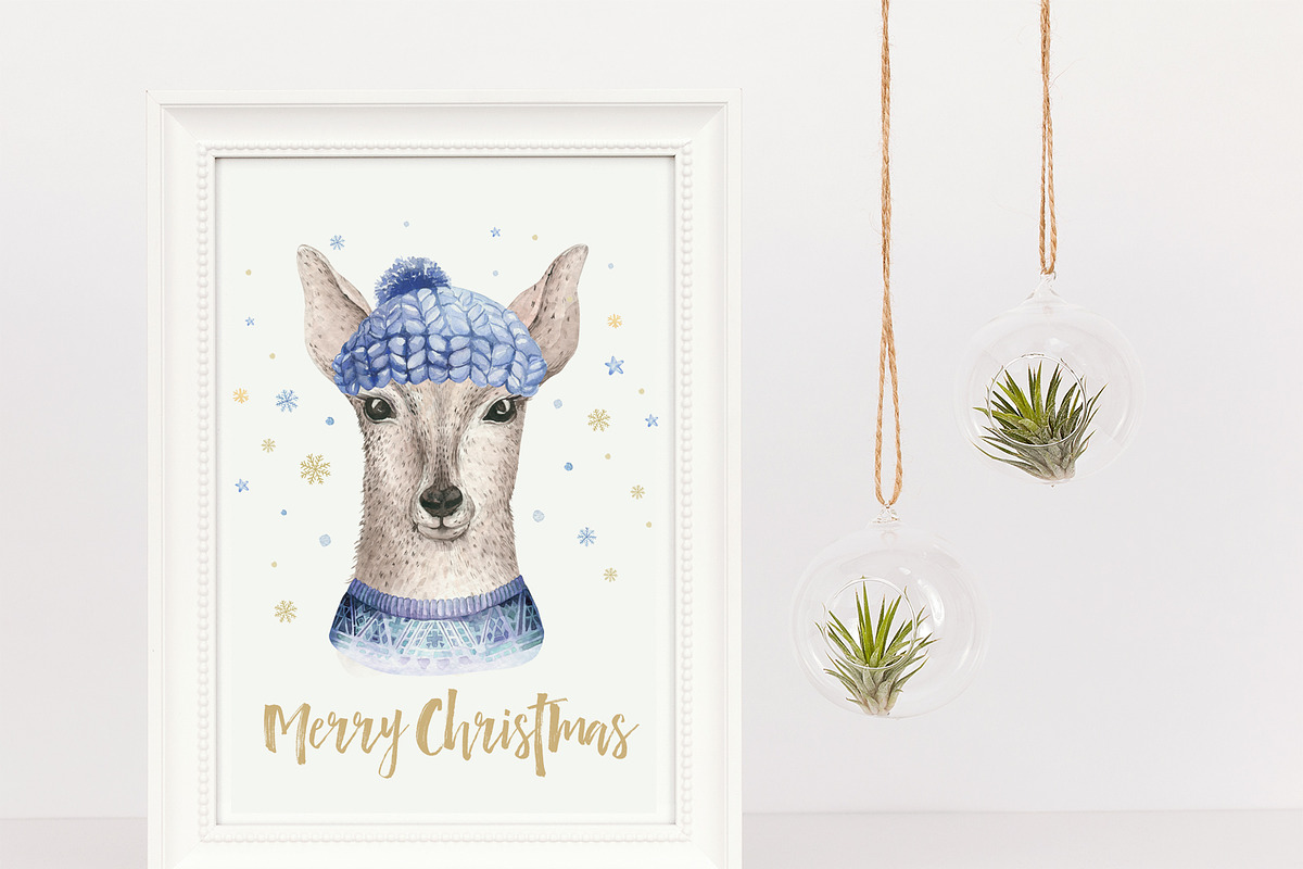 Christmas deer and raccoon animals, an Animal Illustration by Peace ART (Photo 11 of 13)