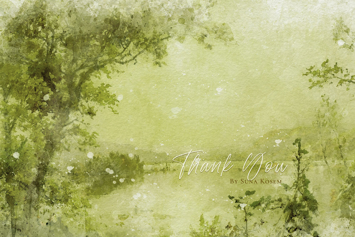 Mysterious Watercolor Landscapes 3, a Background Graphic by Suna Kosem (Photo 14 of 14)