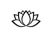 Lotus Flower Vector Icon Bundle, an Illustration by yasushie (Thumbnail 45 of 51)