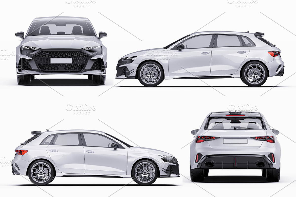 2026 Sport Performance Hatchback Set, an Advertising Mockup by Halal Graphic Studio (Photo 11 of 12)