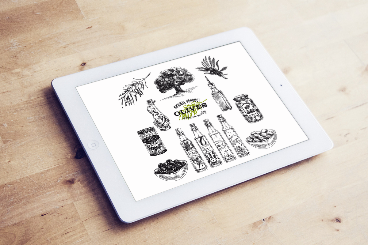 Olive.Hand drawn illustrations., a Food Illustration by Natalya Levish (Photo 3 of 3)
