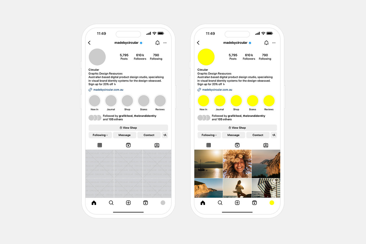 FRAMES / Instagram Vector Mockup Kit, a Social Media Template by Circular (Photo 12 of 20)