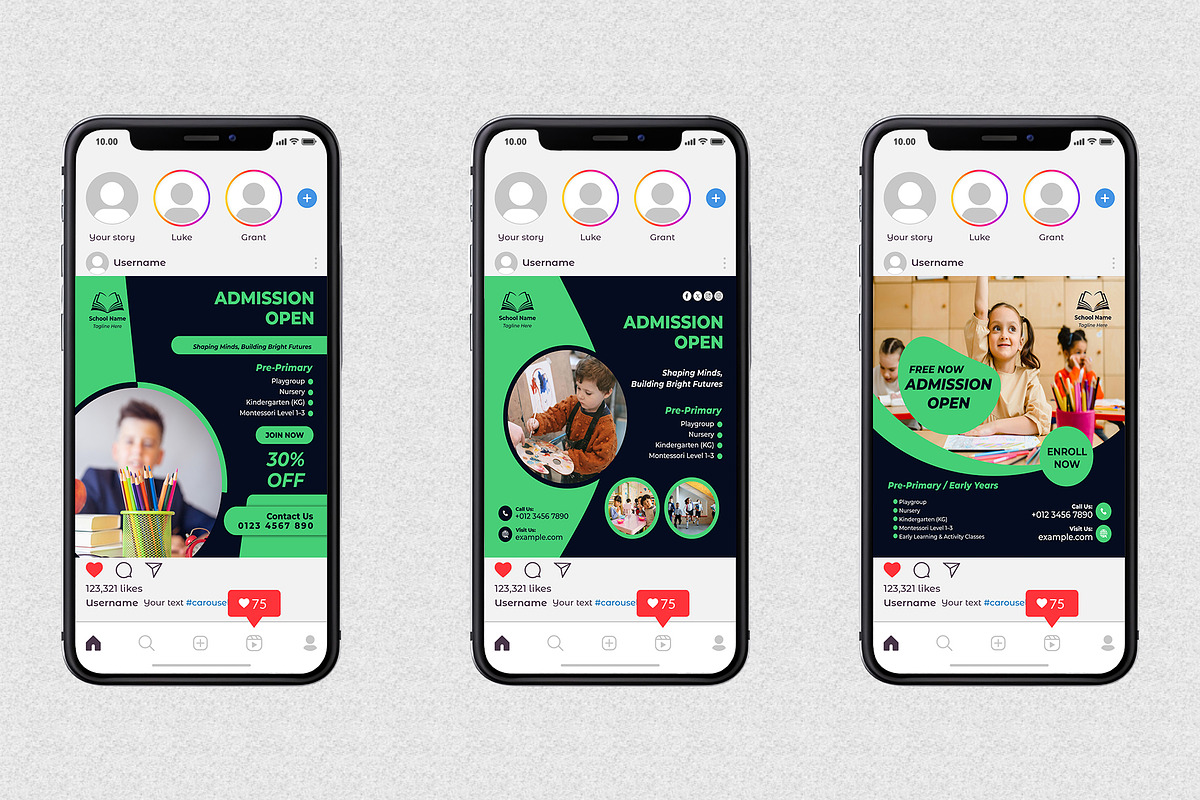 School Editable Instagram Post, a Social Media Template by Mohammad Sarfaraz (Photo 2 of 5)