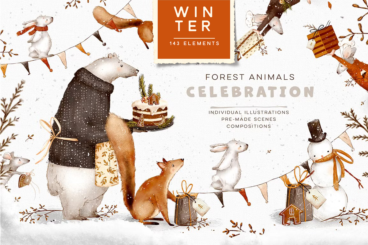 Four Seasons Animals Bundle, an Animal Illustration by TL Design (Photo 2 of 27)