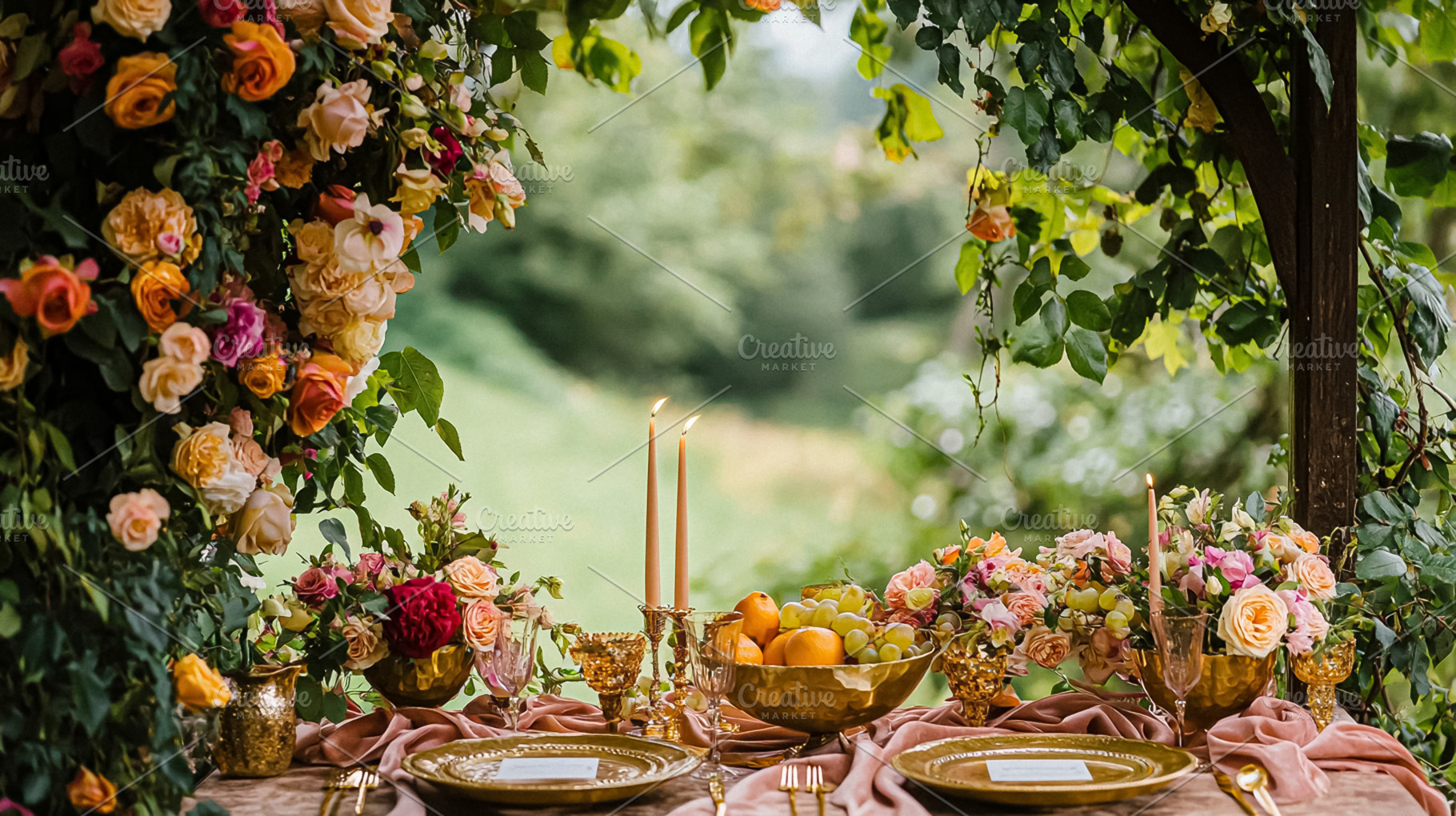 Charming countryside tablescapes adorned with fresh orchard frui, a Holiday Photo by Studio ANNA