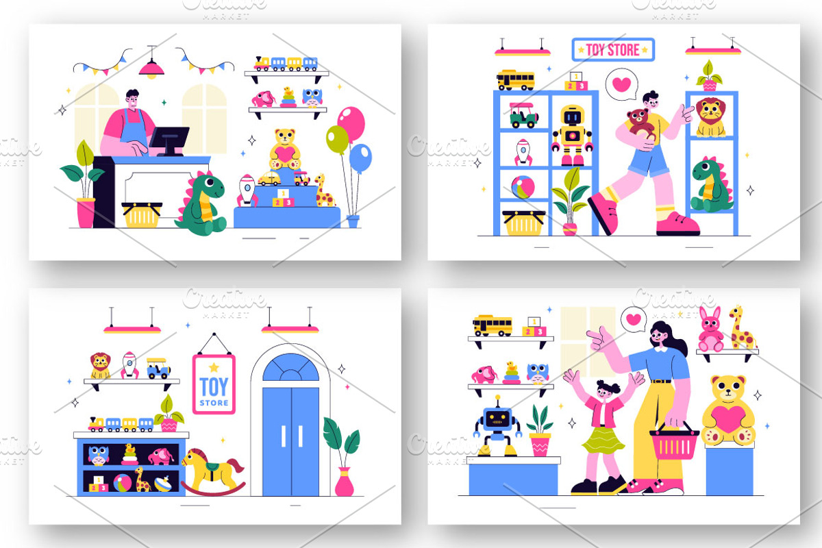 10 Toy Store Vector Illustration, an Object Illustration by denayunebgt (Photo 3 of 4)