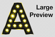 Retro alphabet in black with bulbs, an Object Graphic by MariiaVD (Thumbnail 4 of 6)