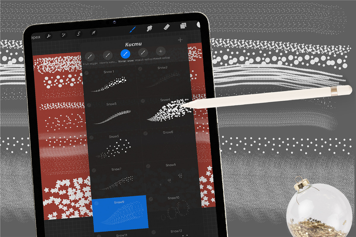 Christmas Procreate brushes BUNDLE, a Brush Add-On by Let's Art