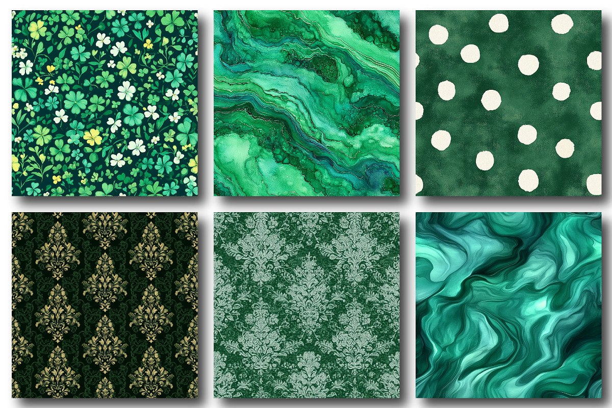 Emerald Green Digital Papers, a Pattern Graphic by designcity5 (Photo 2 of 5)