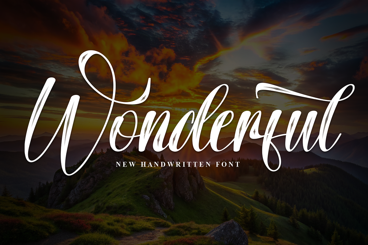 Wonderfull | Script Font, a Handwritten Font by Scratchones (Photo 1 of 9)