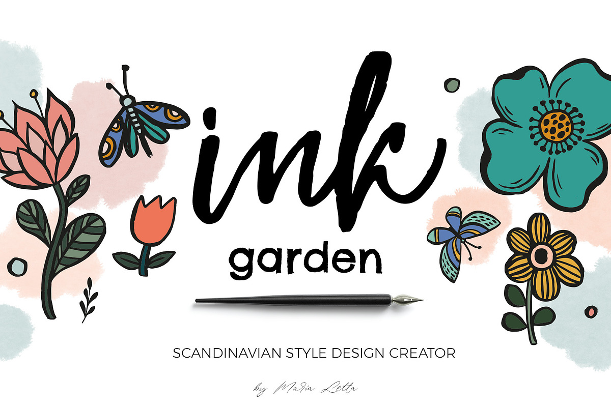 Scandinavian garden fun ink creator, an Object Graphic by Beauty Drops (Photo 1 of 11)