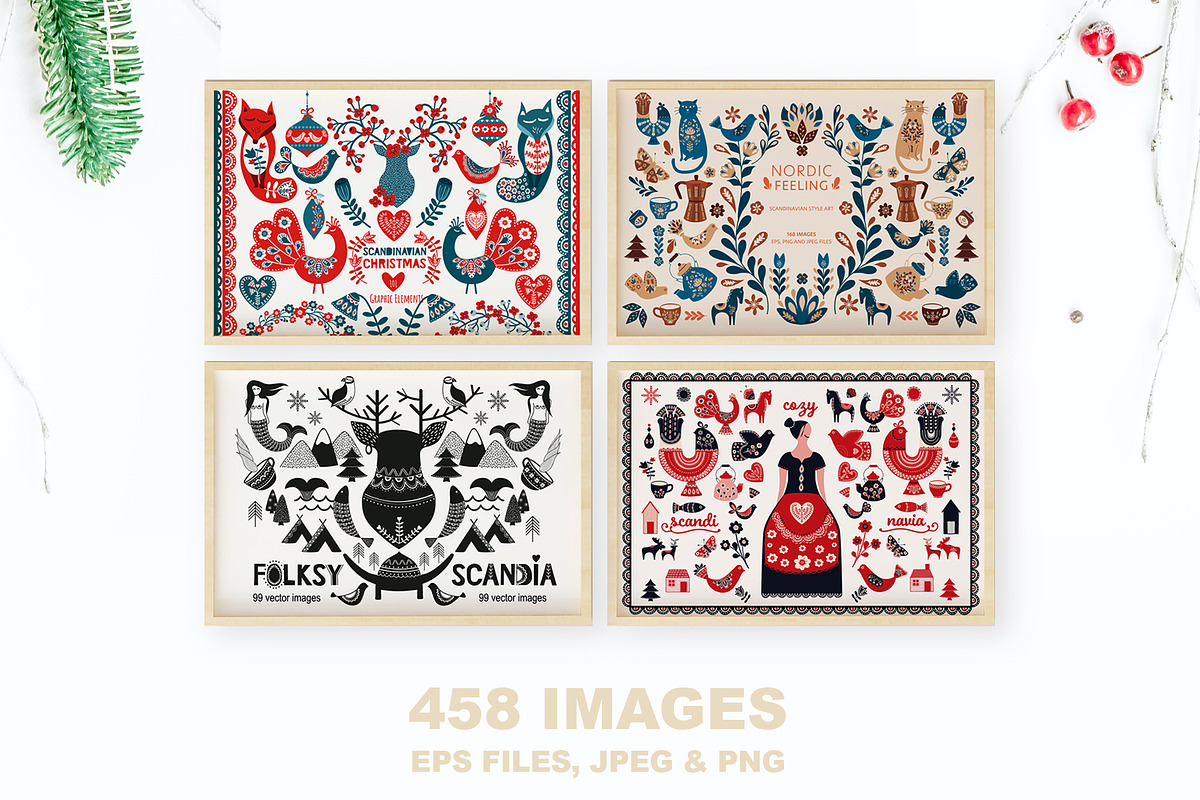 Scandinavian Christmas Bundle, an Animal Illustration by Chus Moreno Studio (Photo 2 of 15)